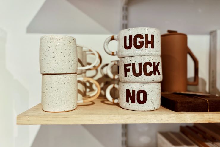 Multiple cups with funny print
